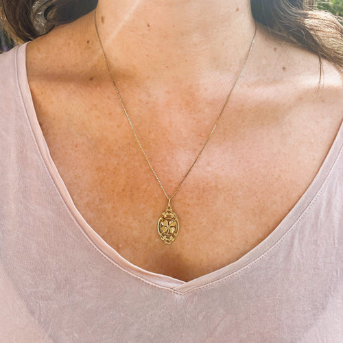 Pendentif Pendentif ancien trèfles or jaune 58 Facettes