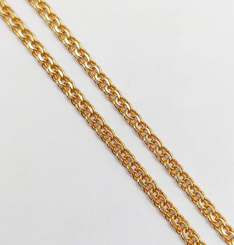 Collier Chaîne vintage or jaune mailles entremêlées 46 cm 58 Facettes A05408