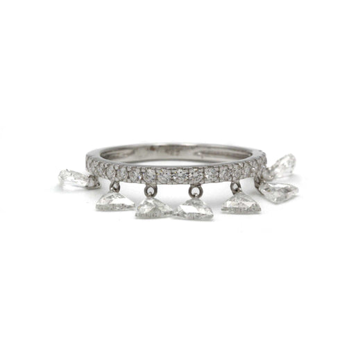 Bague 53 Bague Breloque or blanc diamants 58 Facettes 240224R