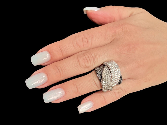 Bague 56 Ligne Vendome Bague cocktail or rose et diamants naturels 58 Facettes