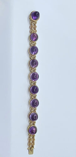 Ametyst cabochon armbånd