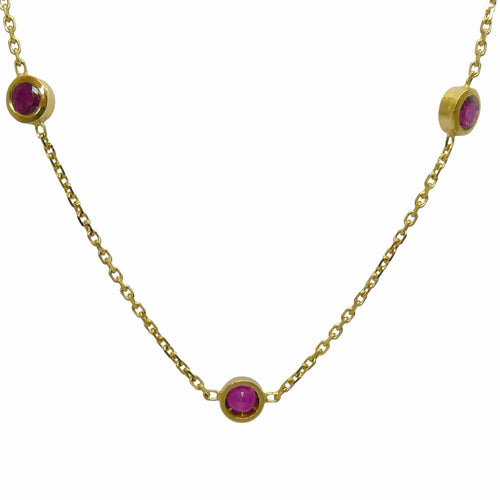 Collier Collier or jaune 18K et rubis 2 ct 58 Facettes 00059401