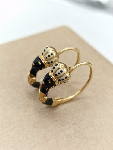 Boucles d'oreilles Boucles d'oreilles vintage vénitiennes de style maure, en or et émail 58 Facettes