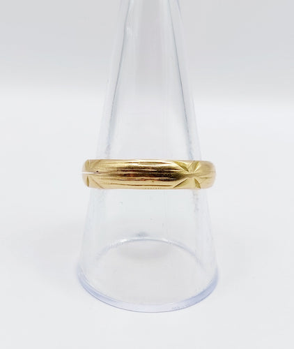 Bague 60 RARE Alliance jumelée or jaune finement ciselée, NON gravée (circa 1880) 58 Facettes A04721