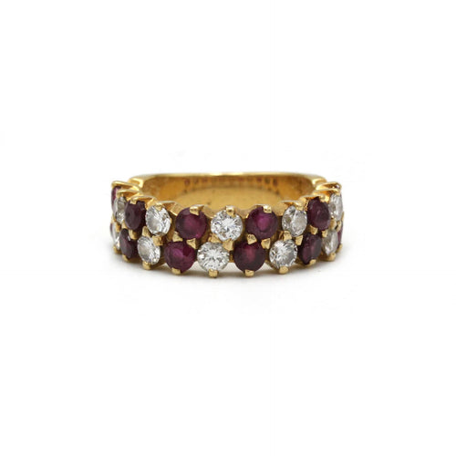 Bague 49 Bague - or jaune 750 - diamants et rubis 58 Facettes 1087