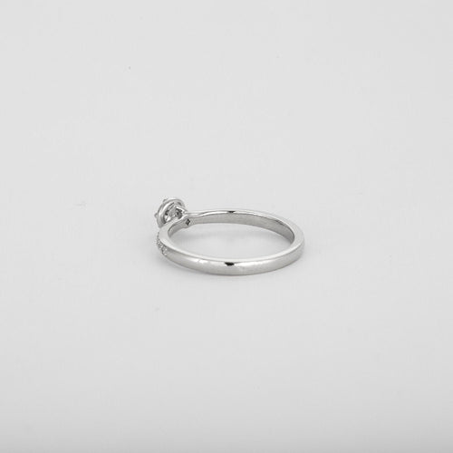 Bague 54 Solitaire or blanc avec diamants 58 Facettes 3121181