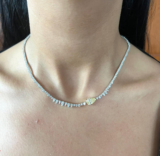 Collier Collier tennis diamant jaune 58 Facettes 385