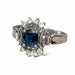 Bague 54 Bague marguerite saphir diamants or blanc 58 Facettes 147