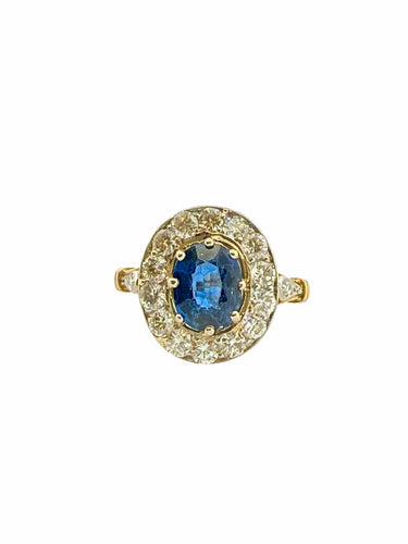 Bague 54 Bague ancienne en or 18 carats saphir et diamants 58 Facettes