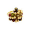 Bague 59 Bague vintage, "Pompon", or jaune, verre. 58 Facettes 35188