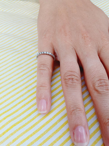 Bague 50.5 Alliance Tour Diamants en or blanc 58 Facettes