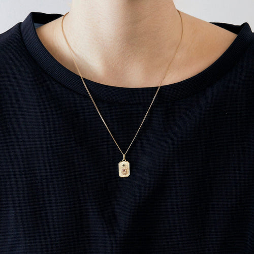 Pendentif Augis-Médaille d'amour rectangulaire à pans coupés 58 Facettes