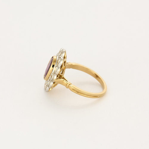 Bague 55.5 Bague en Or blanc & jaune 18k Rubis 58 Facettes PON0040