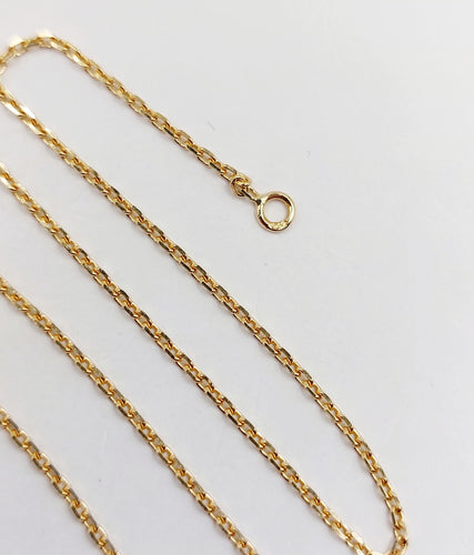 Chaine vintage française or jaune, mailles forçat 58 Facettes A06211