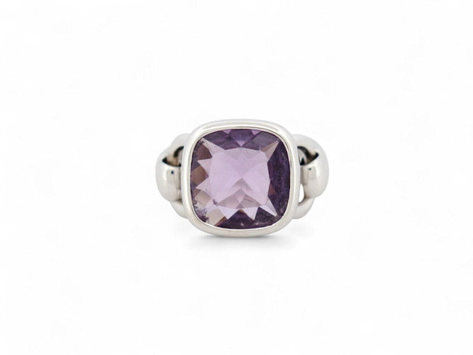 Bague 61 bague POIRAY indrani gm amethyste coussin t61 or blanc 18k 18gr 58 Facettes 266723