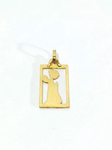 Pendentif Médaille ange en or champagne 58 Facettes