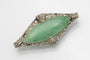 Art Déco white gold brooch with jade and diamonds, circa 1925 58 Facettes 10749