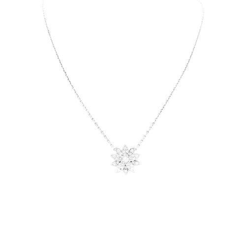 Pendentif Pendentif Van Cleef & Arpels, "Lotus", or blanc et diamants. 58 Facettes 35009