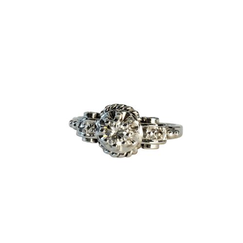 Bague 50 Bague 1950 or blanc et diamant 58 Facettes INV041