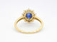 Bague 54 Bague entourage en or jaune avec saphir et diamants 58 Facettes 2273