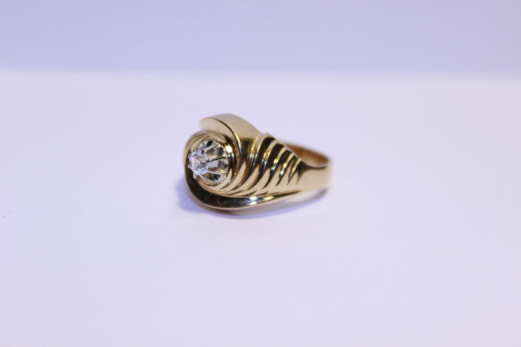 Bague 53 Bague Or et Oxyde de Zirconium 58 Facettes