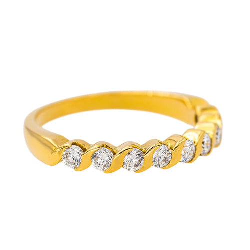 Bague 52 Bague Demi-alliance Or jaune Diamant 58 Facettes 4242529CN