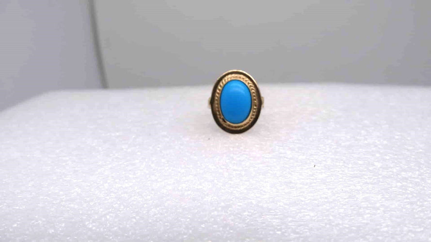 Bague 54 Bague or et pierre turquoise 58 Facettes 11160