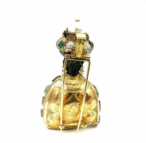 Pendentif Pendentif/broche "Maure" en ors, saphirs, émeraude et perle 58 Facettes