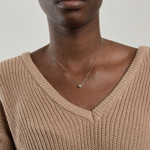 Collier collier diamant, or gris 58 Facettes