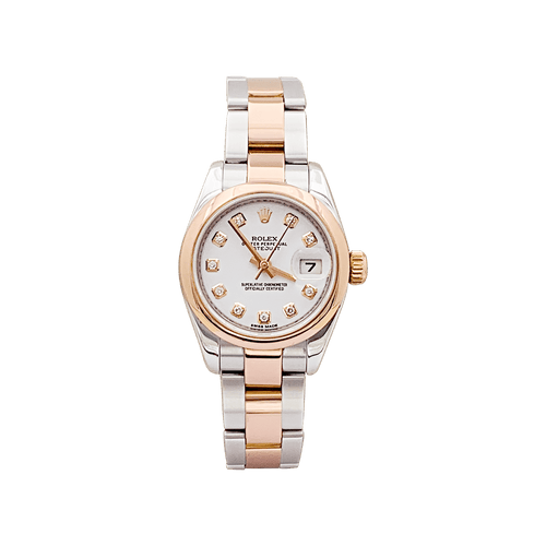 Montre Montre Rolex, "Oyster Perpetual Datejust", or rose, acier, diamants. 58 Facettes 34328