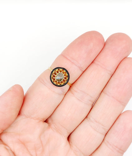 Bague 53.5 Bague fleur victorienne or et diamant 58 Facettes A04274