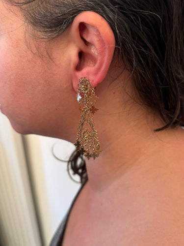 Boucles d'oreilles Paire de boucles d’oreilles pendantes Méditerranéenne en or rose 58 Facettes