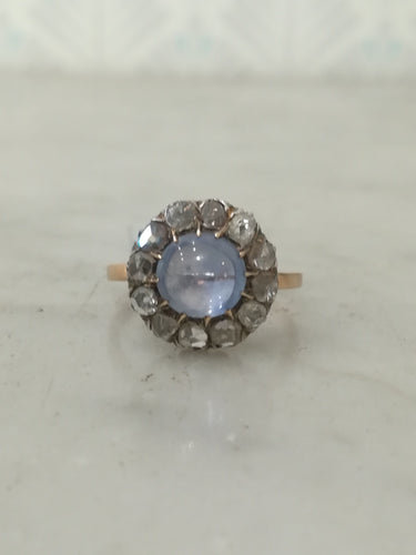 Bague Bague Pompadour Saphir Cabochon Diamants 58 Facettes