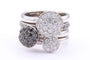 Bague 56 Bague contemporaine en or blanc sertie de diamants noirs et de diamants 58 Facettes B399