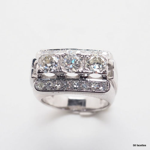 Bague 54.5 Bague diamants art déco ref 4983 58 Facettes 4983