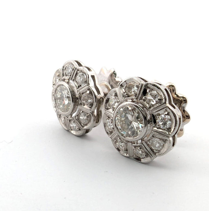 Boucles d'oreilles Boucles d'oreilles en or blanc et diamants 58 Facettes