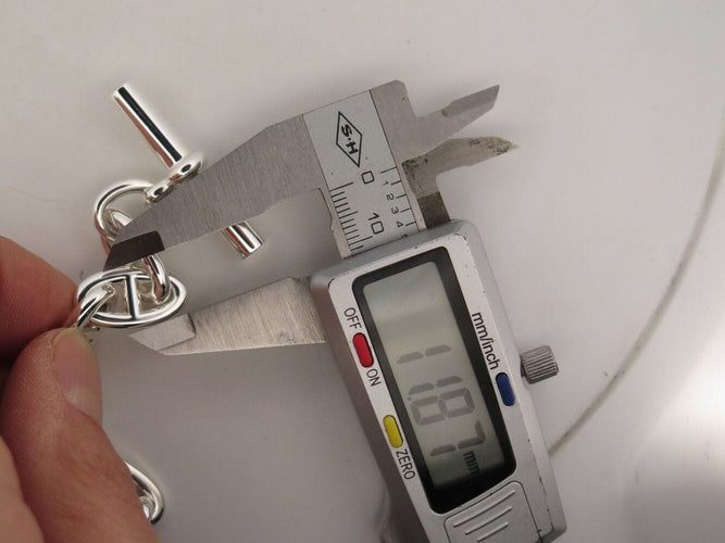 bracelet HERMES chaine d'ancre gm h101672b 12 maillons argent 70gr