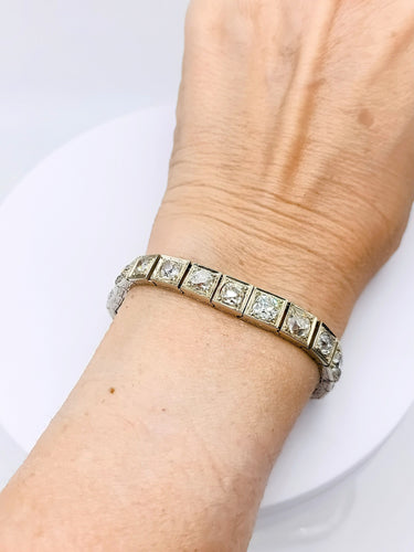 Bracelet Bracelet rivière de diamants fin XIXème en or 18K 58 Facettes