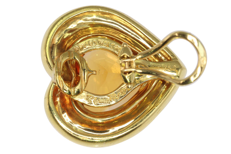 Boucles d'oreilles Boucles d'oreilles clips en forme de cœur en citrine vintage Paloma Picasso pour Tiffany & Co 58 Facettes 17342-0283