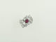 Bague 54 Bague or blanc rubis diamants 58 Facettes