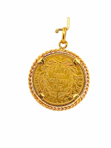 Anhänger aus einer 20-Francs-Napoleon-III-Goldmünze 