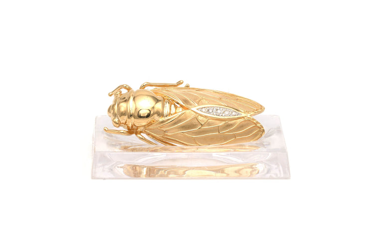 Broche Broche contemporaine en or jaune et blanc 18 carats sertie de diamants 58 Facettes B512