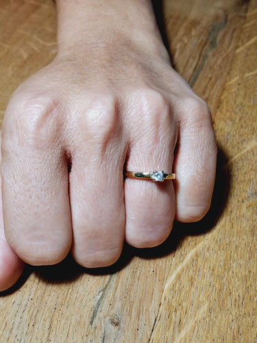 Bague 53.5 Solitaire Or Jaune Et Diamant 58 Facettes