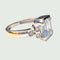 Bague BAGUE EN OR 18 KT DESIGN CONTEMPORAIN avec DIAMANTS et AIGUE-MARINE 58 Facettes Q842 (871)