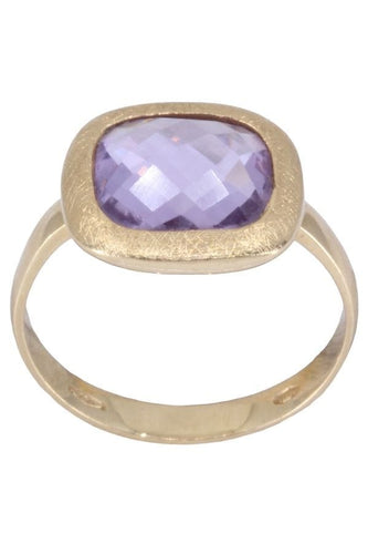 Bague 54 Bague moderne or jaune améthyste 58 Facettes 089081