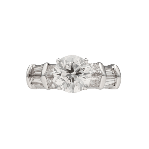 Bague 55 Solitaire en or gris 18K avec diamant 1,12 ct H-VS1 – Certificat HRD – Taille 55-56 58 Facettes