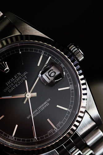 Montre ROLEX - Montre Datejust 16234 cadran noir année 2002 58 Facettes