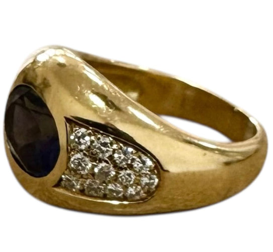 Bague 51 MAUBOUSSIN - bague or jaune, diamants, iolite 58 Facettes