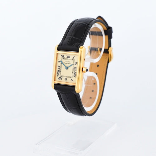 Montre Cartier - Montre Tank Must - Lemon roman dial - SM - Mint 58 Facettes