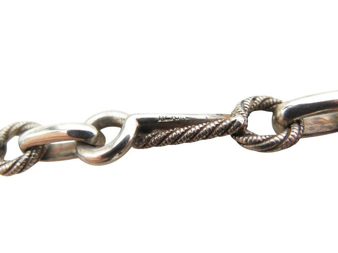 Collier collier sautoir HERMES de percin chaine cordage marin en argent 58 Facettes 267985